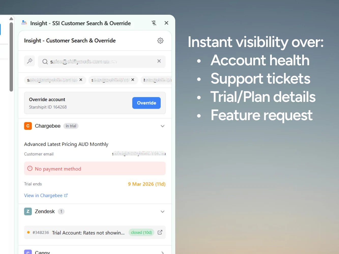 Customer Insights tool - Surfacing customer activity across platforms secondary