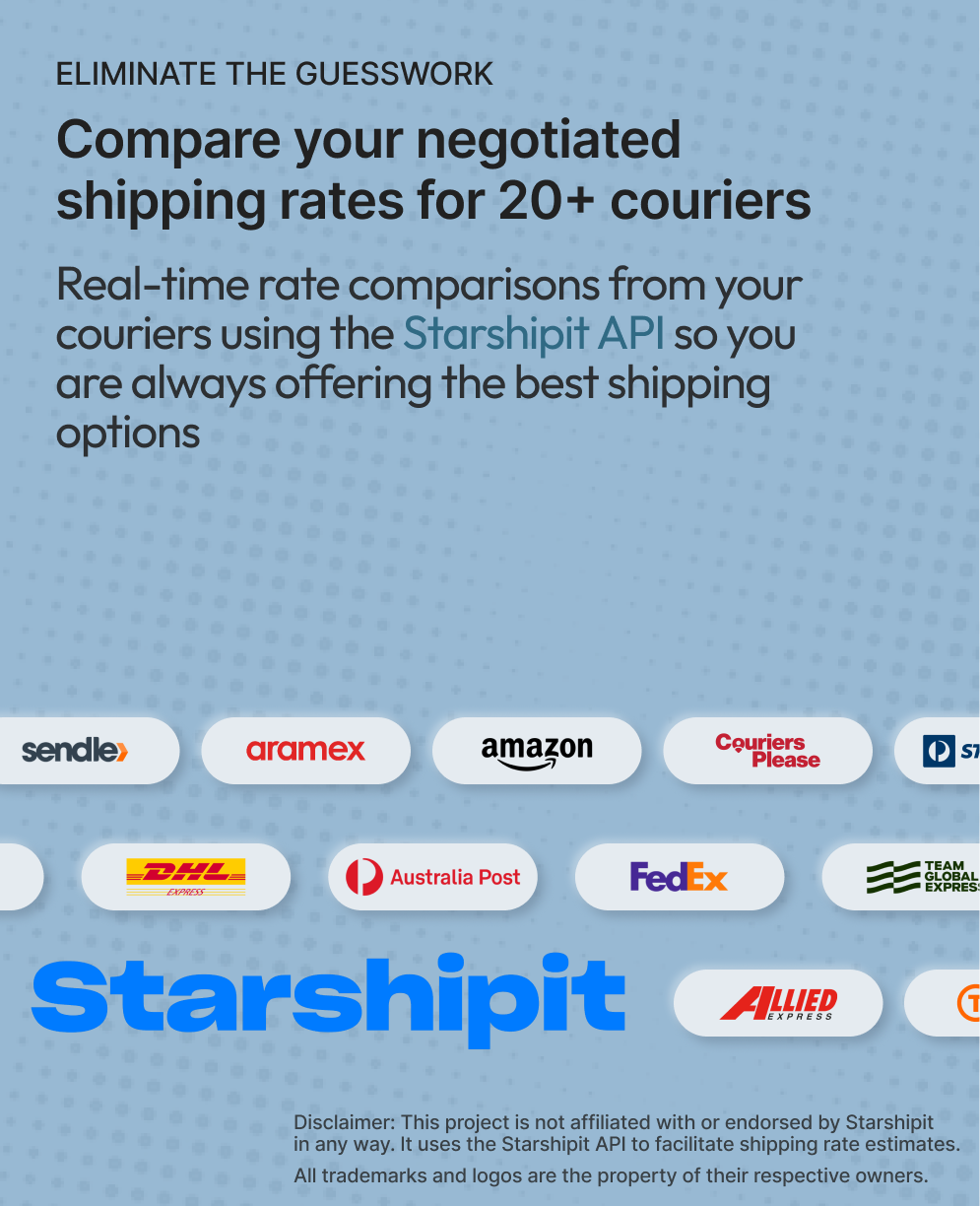 Freight Calculator tool tall view