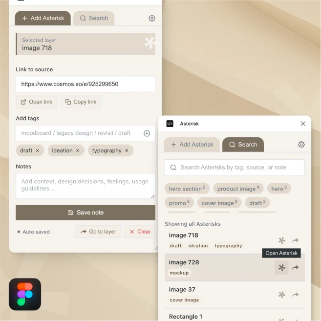 Asterisk - Connect the dots behind design elements