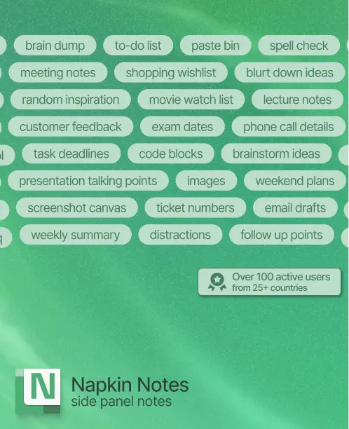 Napkin Notes tall view